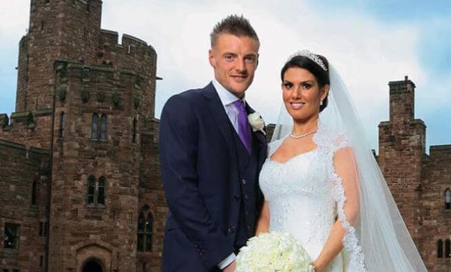 Rebekah Vardy and Jamie Vardy during their wedding.